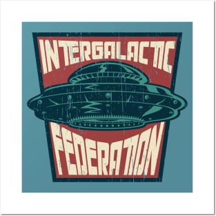 Intergalactic federation badge distressed Posters and Art